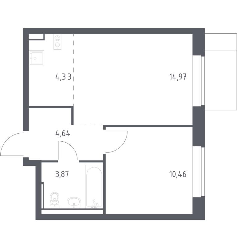 Apartment Sale, 38.27 sq. m. at Prigorod Lesnoe, Molodyozhny bulvar, 6, derevnya Misaylovo, Leninskiy City District, Moscow Region, Russia #1 Apartment Sale, 38.27 sq. m. at Prigorod Lesnoe, Molodyozhny bulvar, 6, derevnya Misaylovo, Leninskiy City District, Moscow Region, Russia #1