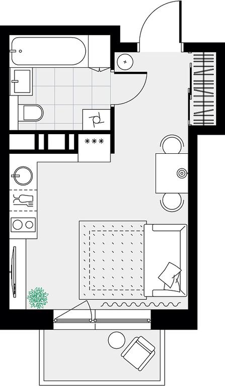Apartment Sale, 23 sq. m. at Tsvetochnye Poliany, kvartal № 23, Filimonkovskoye Municipal Formation, Moscow, Russia #2
