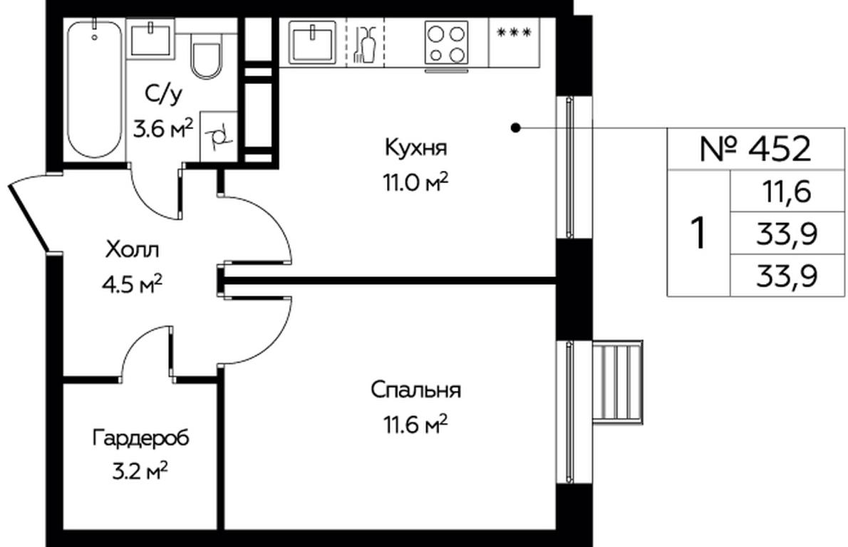 Apartment Sale, 33.9 sq. m. at Eko Bunino, prospekt Kuprina, 34к1, Sosenskoye Settlement, Moscow, Russia #1