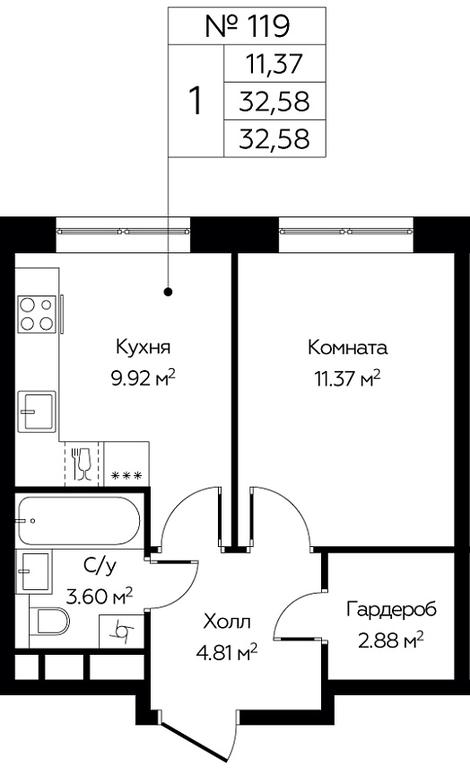 Apartment Sale, 32.58平方米 at Tsvetochnye Polyany City, kvartal № 165, Filimonkovskoye Municipal Formation, Moscow, Russia #1 Apartment Sale, 32.58平方米 at Tsvetochnye Polyany City, kvartal № 165, Filimonkovskoye Municipal Formation, Moscow, Russia #1