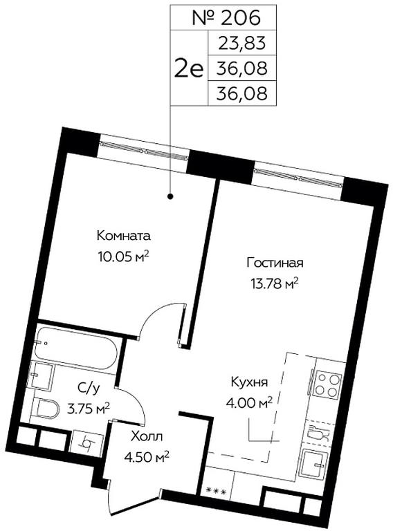 1-BD Apartment Sale, 36.08 sq. m. at Tsvetochnye Polyany City, kvartal № 165, Filimonkovskoye Municipal Formation, Moscow, Russia #1