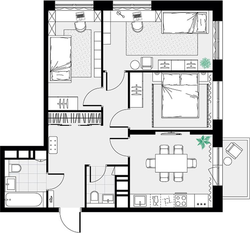 2-BD Apartment Sale, 64.9平方米 at Tsvetochnye Poliany, kvartal № 23, Filimonkovskoye Municipal Formation, Moscow, Russia #2 2-BD Apartment Sale, 64.9平方米 at Tsvetochnye Poliany, kvartal № 23, Filimonkovskoye Municipal Formation, Moscow, Russia #2