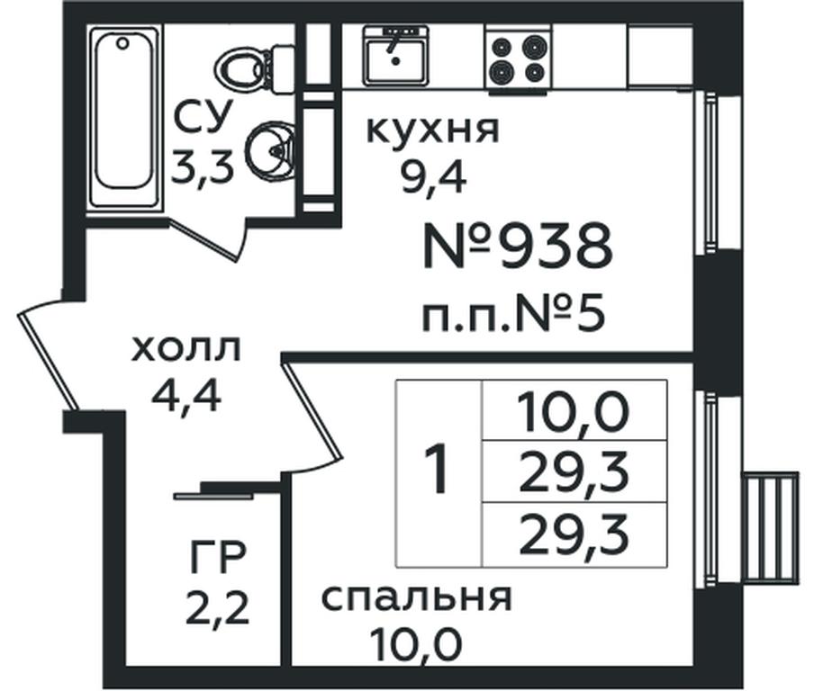 Apartment Sale, 29.3平方米 at Eko Bunino, prospekt Kuprina, 34к1, Sosenskoye Settlement, Moscow, Russia #1
