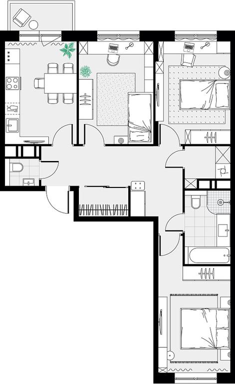 2-BD Apartment Sale, 75.2平方米 at Tsvetochnye Poliany, kvartal № 23, Filimonkovskoye Municipal Formation, Moscow, Russia #2 2-BD Apartment Sale, 75.2平方米 at Tsvetochnye Poliany, kvartal № 23, Filimonkovskoye Municipal Formation, Moscow, Russia #2