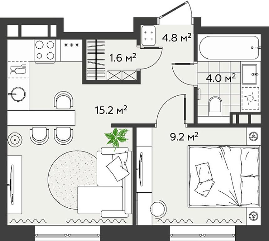 1-BD Apartment Sale, 34.8平方米 at Eko Bunino, prospekt Kuprina, 34к1, Sosenskoye Settlement, Moscow, Russia #2 1-BD Apartment Sale, 34.8平方米 at Eko Bunino, prospekt Kuprina, 34к1, Sosenskoye Settlement, Moscow, Russia #2