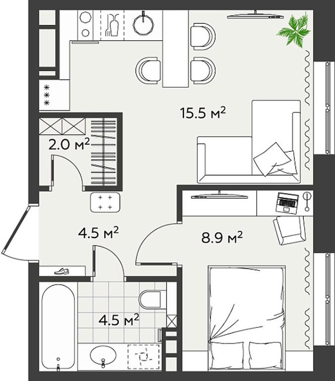 1-BD Apartment Sale, 35.4平方米 at Eko Bunino, prospekt Kuprina, 34к1, Sosenskoye Settlement, Moscow, Russia #2 1-BD Apartment Sale, 35.4平方米 at Eko Bunino, prospekt Kuprina, 34к1, Sosenskoye Settlement, Moscow, Russia #2