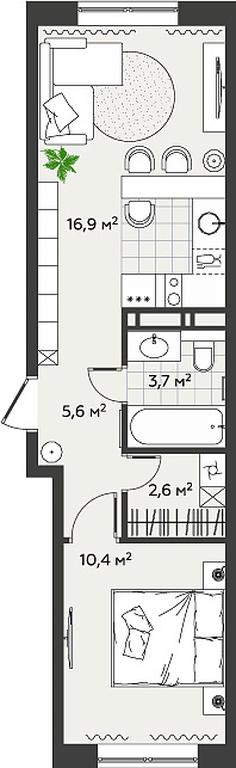 1-BD Apartment Sale, 39.2 sq. m. at Eko Bunino, prospekt Kuprina, 34к1, Sosenskoye Settlement, Moscow, Russia #2
