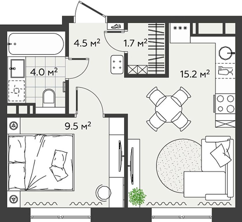 1-BD Apartment Sale, 34.9 sq. m. at Eko Bunino, prospekt Kuprina, 34к1, Sosenskoye Settlement, Moscow, Russia #2 1-BD Apartment Sale, 34.9 sq. m. at Eko Bunino, prospekt Kuprina, 34к1, Sosenskoye Settlement, Moscow, Russia #2