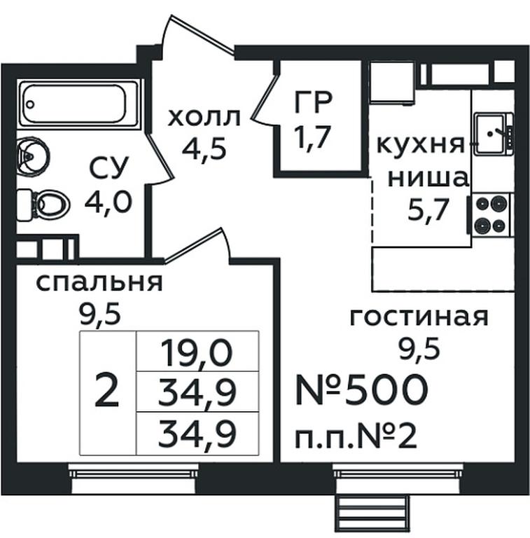 1-BD Apartment Sale, 34.9 sq. m. at Eko Bunino, prospekt Kuprina, 34к1, Sosenskoye Settlement, Moscow, Russia #1 1-BD Apartment Sale, 34.9 sq. m. at Eko Bunino, prospekt Kuprina, 34к1, Sosenskoye Settlement, Moscow, Russia #1