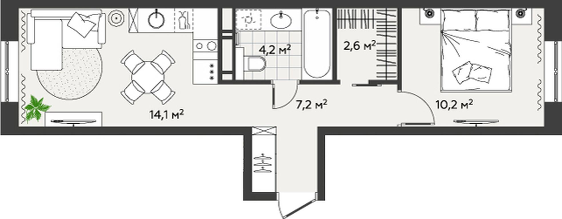 1-BD Apartment Sale, 38.3 sq. m. at Eko Bunino, prospekt Kuprina, 34к1, Sosenskoye Settlement, Moscow, Russia #2