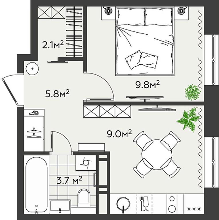 Apartment Sale, 30.4 sq. m. at Eko Bunino, prospekt Kuprina, 34к1, Sosenskoye Settlement, Moscow, Russia #2