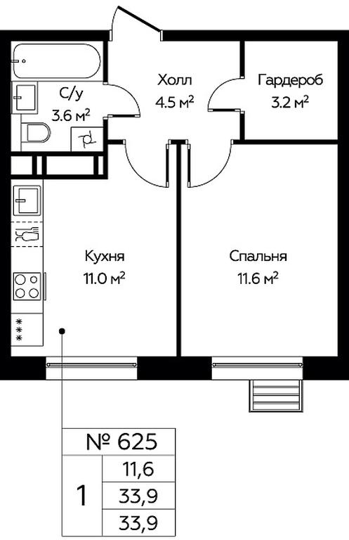 Apartment Sale, 33.9 sq. m. at Eko Bunino, prospekt Kuprina, 34к1, Sosenskoye Settlement, Moscow, Russia #1 Apartment Sale, 33.9 sq. m. at Eko Bunino, prospekt Kuprina, 34к1, Sosenskoye Settlement, Moscow, Russia #1