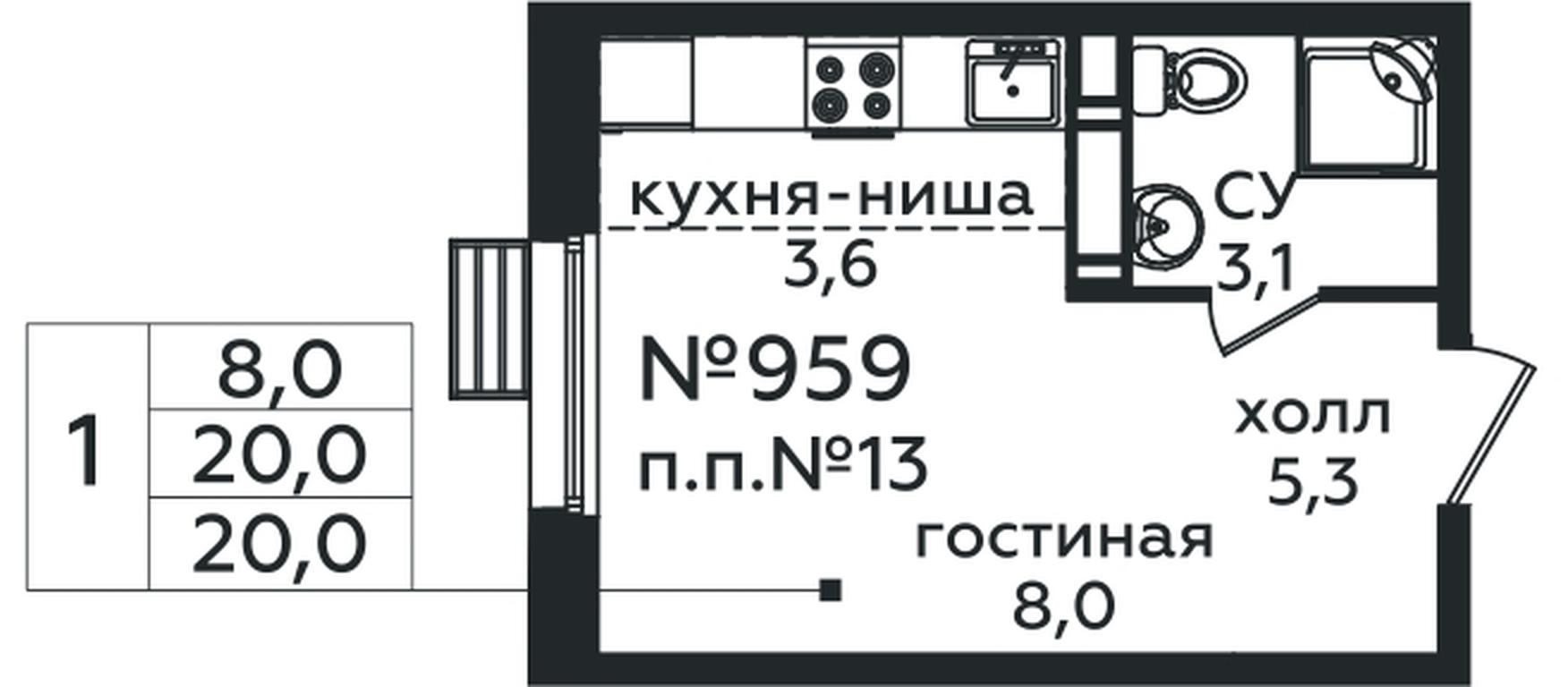 Apartment Sale, 20 sq. m. at Eko Bunino, prospekt Kuprina, 34к1, Sosenskoye Settlement, Moscow, Russia #1