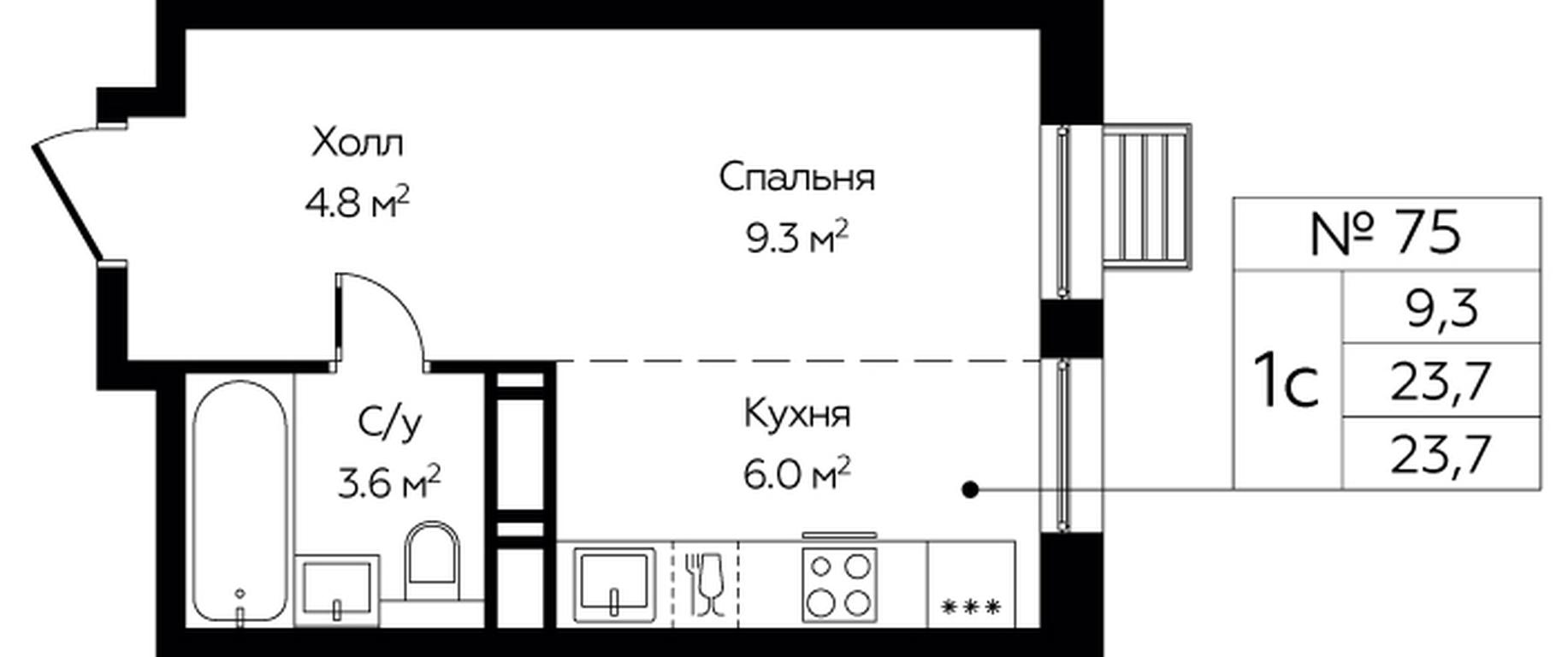 Apartment Sale, 23.7 sq. m. at Eko Bunino, prospekt Kuprina, 34к1, Sosenskoye Settlement, Moscow, Russia #1
