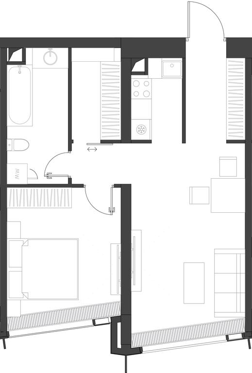 1-BD Apartment Sale, 54.73 sq. m. at Dom Dau, 1st Krasnogvardeysky Drive, 12с6, Moscow, Russia #1 1-BD Apartment Sale, 54.73 sq. m. at Dom Dau, 1st Krasnogvardeysky Drive, 12с6, Moscow, Russia #1