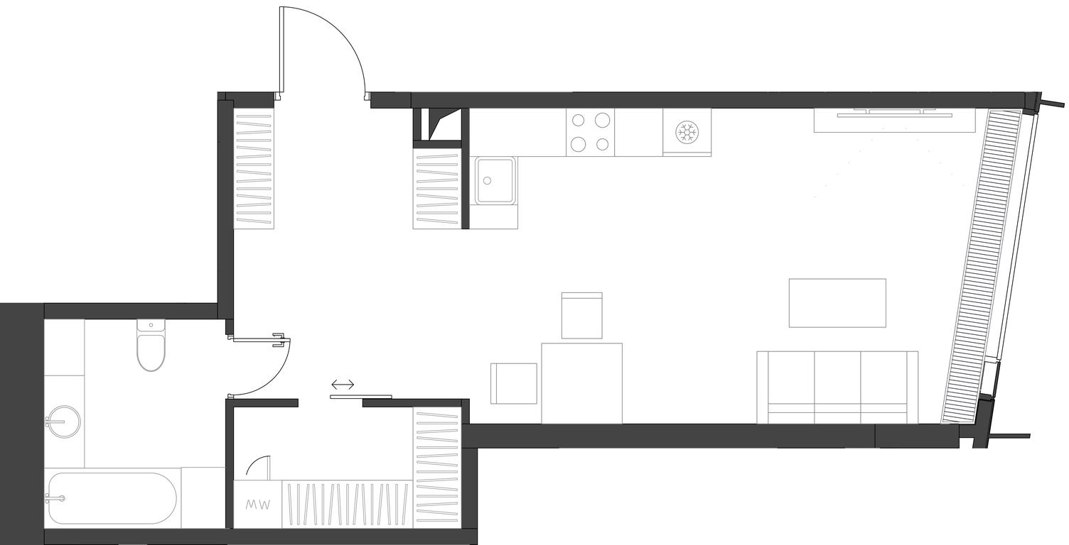 Apartment Sale, 46.54 sq. m. at Dom Dau, 1st Krasnogvardeysky Drive, 12с6, Moscow, Russia #1 Apartment Sale, 46.54 sq. m. at Dom Dau, 1st Krasnogvardeysky Drive, 12с6, Moscow, Russia #1