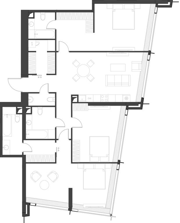 3-BD Apartment Sale, 141.91 sq. m. at Dom Dau, 1st Krasnogvardeysky Drive, 12с6, Moscow, Russia #1