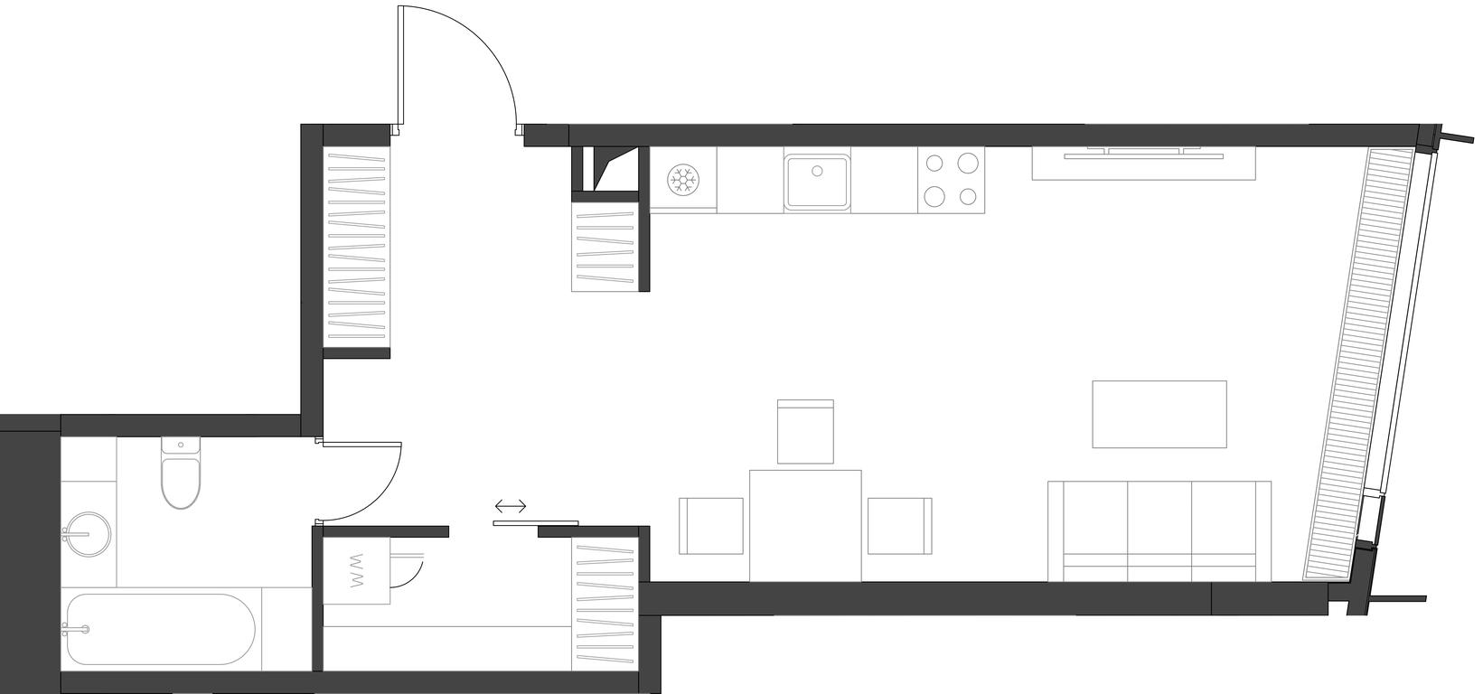 Apartment Sale, 43.75平方米 at Dom Dau, 1st Krasnogvardeysky Drive, 12с6, Moscow, Russia #1