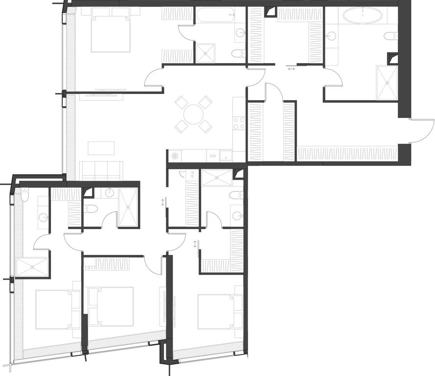 4-BD Apartment Sale, 188.85 sq. m. at Dom Dau, 1st Krasnogvardeysky Drive, 12с6, Moscow, Russia #1