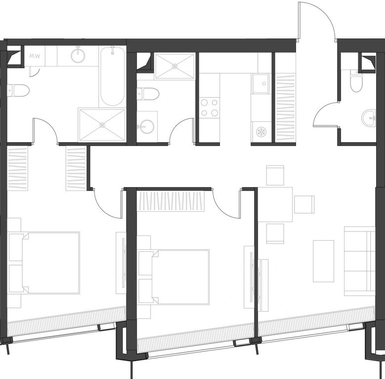 2-BD Apartment Sale, 81.14平方米 at Dom Dau, 1st Krasnogvardeysky Drive, 12с6, Moscow, Russia #1 2-BD Apartment Sale, 81.14平方米 at Dom Dau, 1st Krasnogvardeysky Drive, 12с6, Moscow, Russia #1