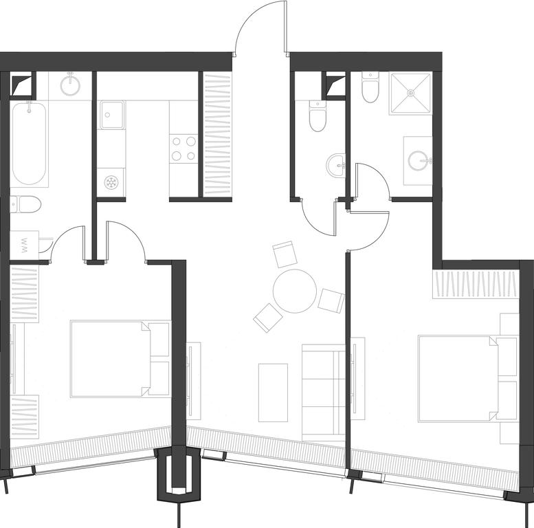 2-BD Apartment Sale, 75.69 sq. m. at Dom Dau, 1st Krasnogvardeysky Drive, 12с6, Moscow, Russia #1 2-BD Apartment Sale, 75.69 sq. m. at Dom Dau, 1st Krasnogvardeysky Drive, 12с6, Moscow, Russia #1