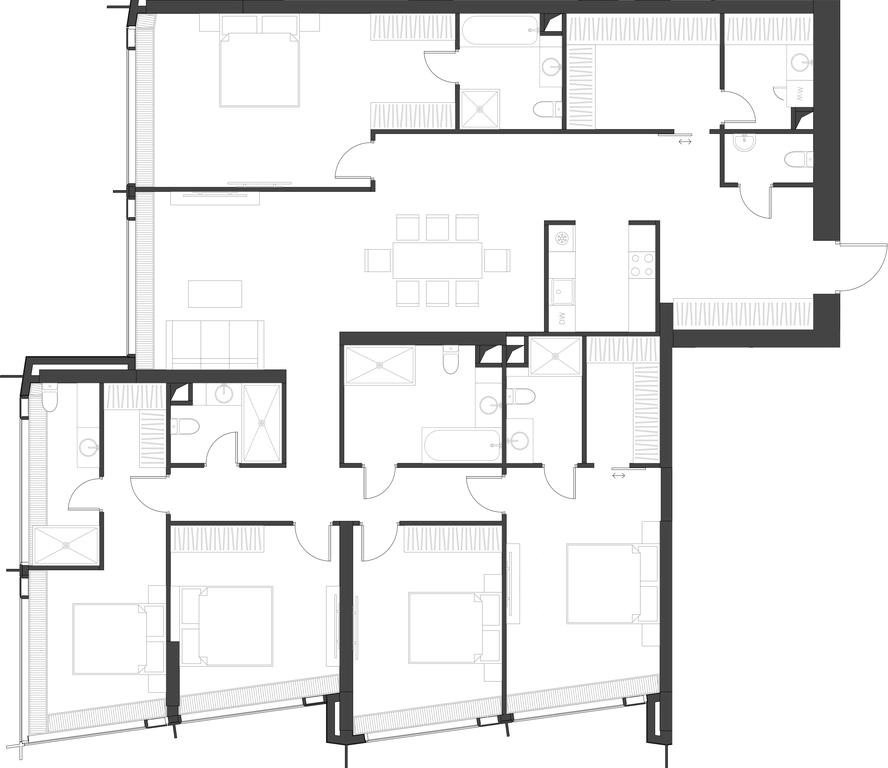 5-BD Apartment Sale, 218.33 sq. m. at Dom Dau, 1st Krasnogvardeysky Drive, 12с6, Moscow, Russia #1