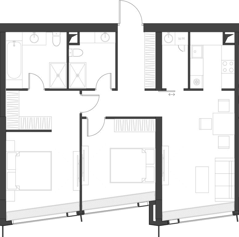 2-BD Apartment Sale, 82.1平方米 at Dom Dau, 1st Krasnogvardeysky Drive, 12с6, Moscow, Russia #1 2-BD Apartment Sale, 82.1平方米 at Dom Dau, 1st Krasnogvardeysky Drive, 12с6, Moscow, Russia #1