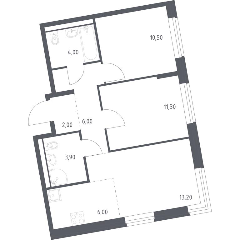 1-BD Apartment Sale, 56.9平方米 at Kvartal Zapadnyj, kvartal № 76, Marushkinskoye Settlement, Moscow, Russia #1 1-BD Apartment Sale, 56.9平方米 at Kvartal Zapadnyj, kvartal № 76, Marushkinskoye Settlement, Moscow, Russia #1