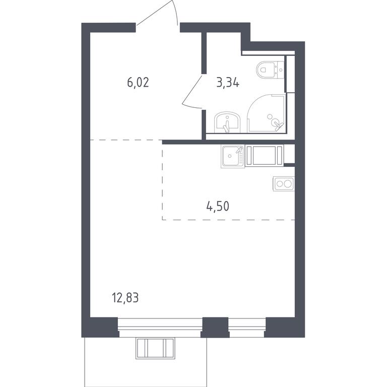 Apartment Sale, 26.4 sq. m. at Prigorod Lesnoe, Molodyozhny bulvar, 6, derevnya Misaylovo, Leninskiy City District, Moscow Region, Russia #1