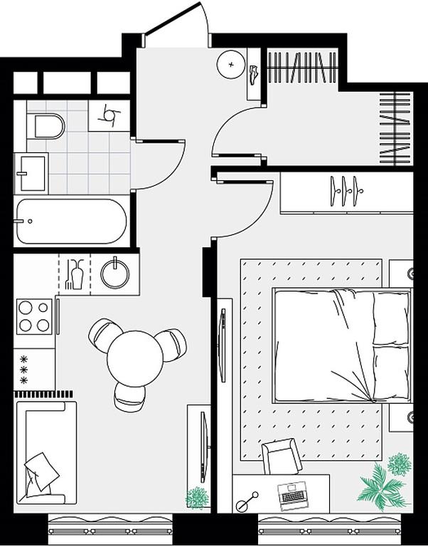 Apartment Sale, 34.43平方米 at Novograd Pavlino, Kosinskoye shosse, 2, Novoye Pavlino Microdistrict, Balashikha, Moscow Region, Russia #2