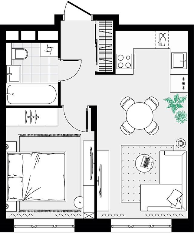 1-BD Apartment Sale, 37.12 sq. m. at Novograd Pavlino, Kosinskoye shosse, 2, Novoye Pavlino Microdistrict, Balashikha, Moscow Region, Russia #2