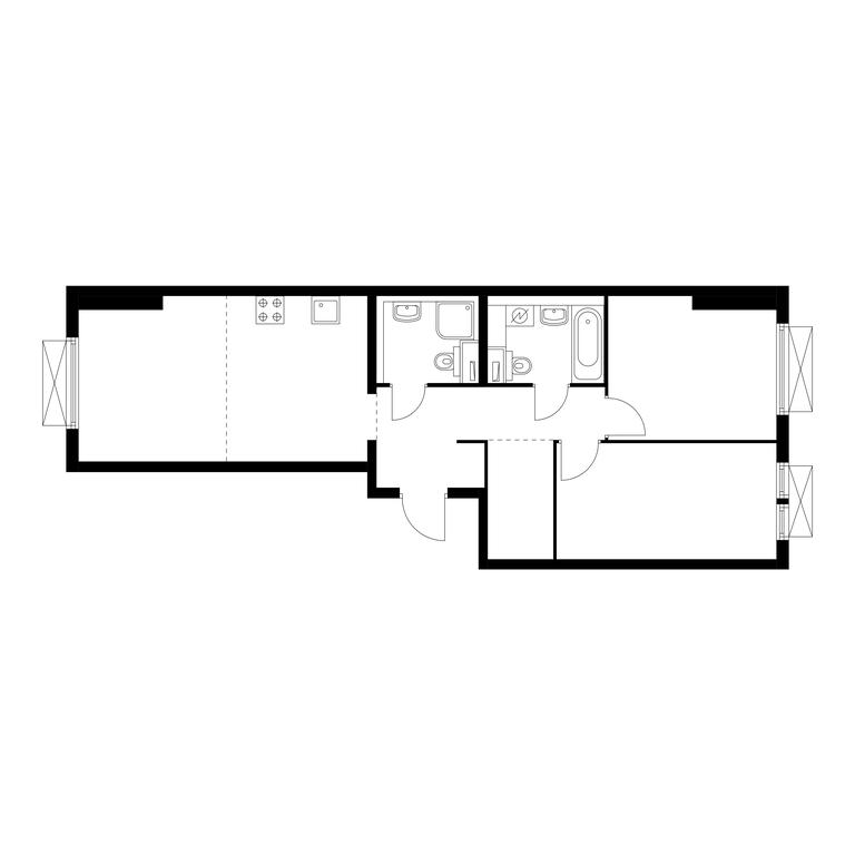 2-BD Apartment Sale, 62.7 sq. m. at Kolskaya 8, Kolskaya Street, 8с16, Moscow, Russia #1 2-BD Apartment Sale, 62.7 sq. m. at Kolskaya 8, Kolskaya Street, 8с16, Moscow, Russia #1