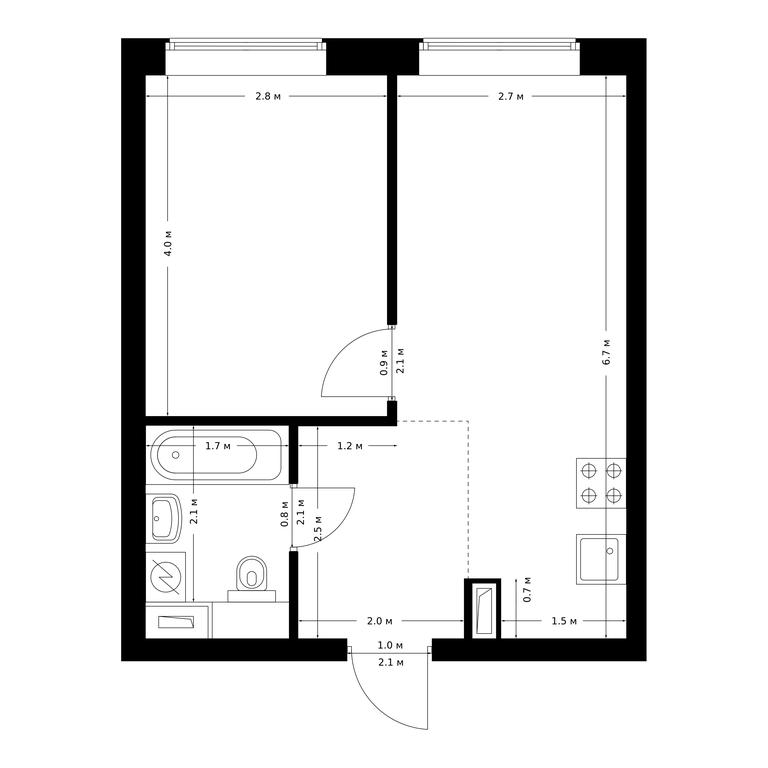 1-BD Apartment Sale, 35.7 sq. m. at Polar, Polyarnaya Street, 39Б, Moscow, Russia #1 1-BD Apartment Sale, 35.7 sq. m. at Polar, Polyarnaya Street, 39Б, Moscow, Russia #1
