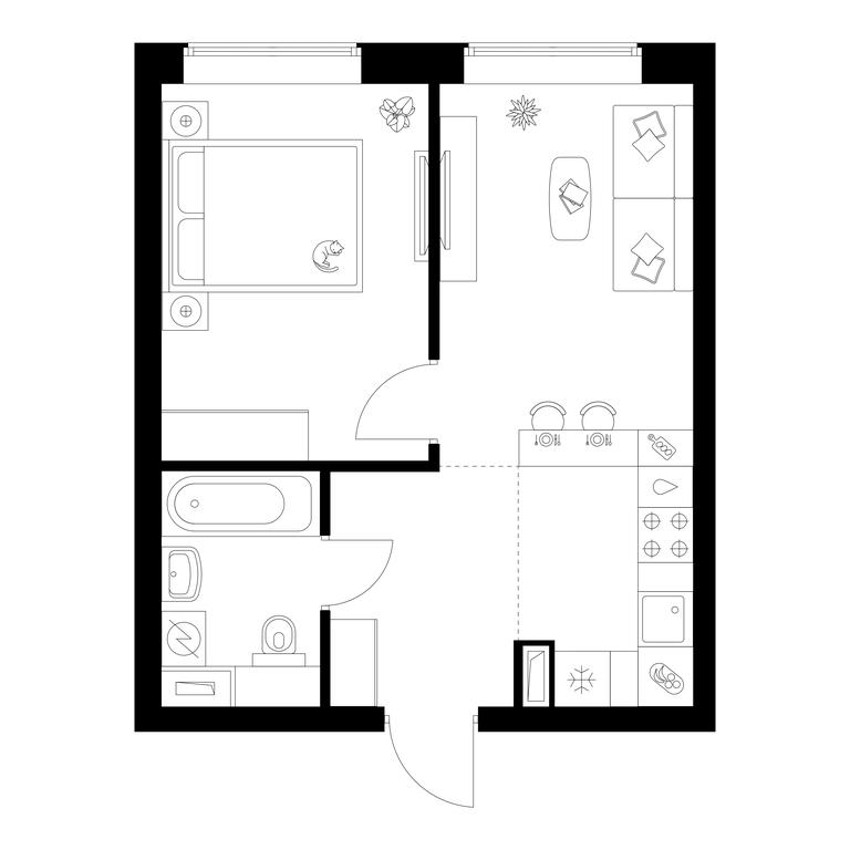 1-BD Apartment Sale, 35.7 sq. m. at Polar, Polyarnaya Street, 39Б, Moscow, Russia #2 1-BD Apartment Sale, 35.7 sq. m. at Polar, Polyarnaya Street, 39Б, Moscow, Russia #2