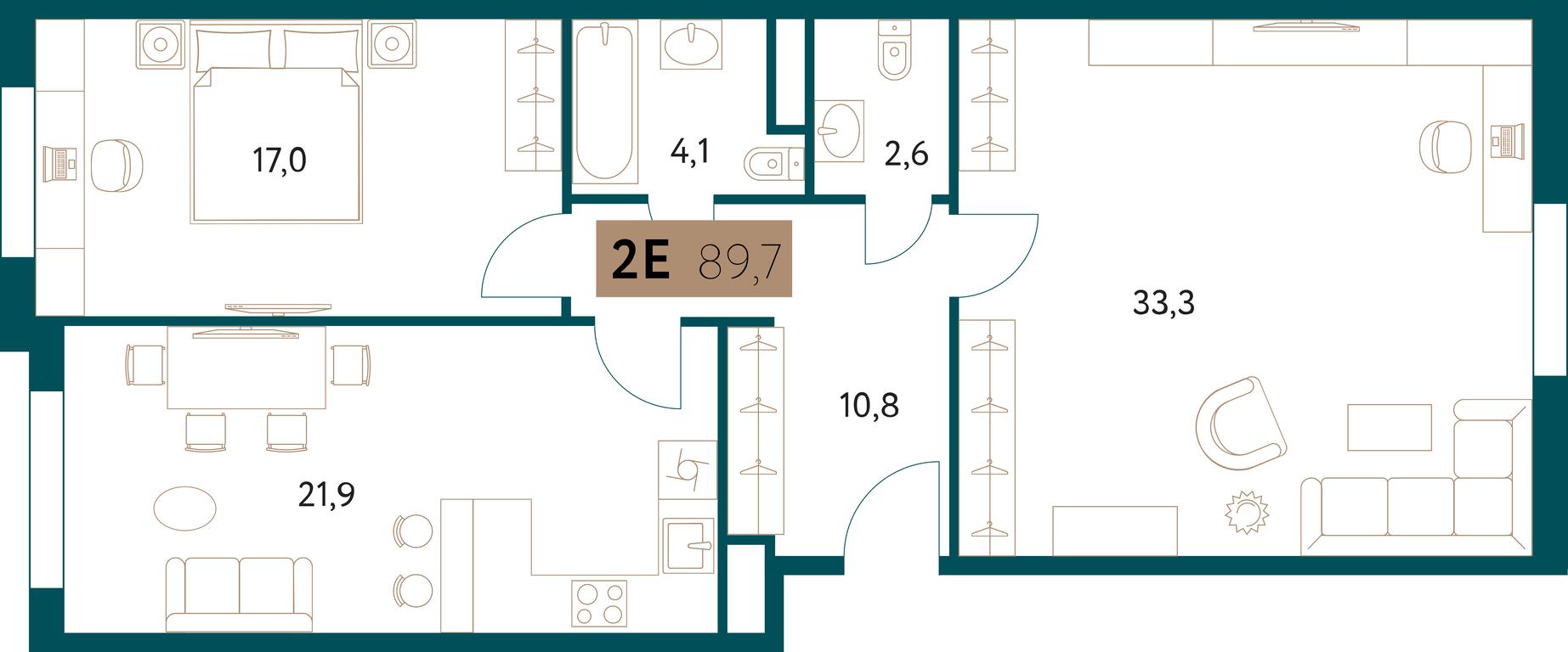2-BD Apartment Sale, 89.7平方米 at Nastoiashchee, Vinnitskaya Street, 8к3, Moscow, Russia #2