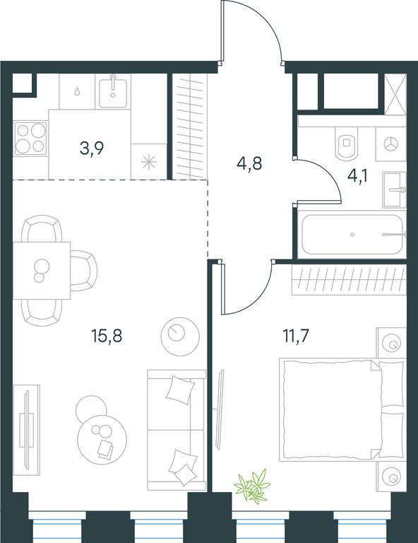 1-BD Apartment Sale, 40.3平方米 at Level Seligerskaya 2, Ilmenskiy Drive, 8Ас1, Moscow, Russia #1 1-BD Apartment Sale, 40.3平方米 at Level Seligerskaya 2, Ilmenskiy Drive, 8Ас1, Moscow, Russia #1