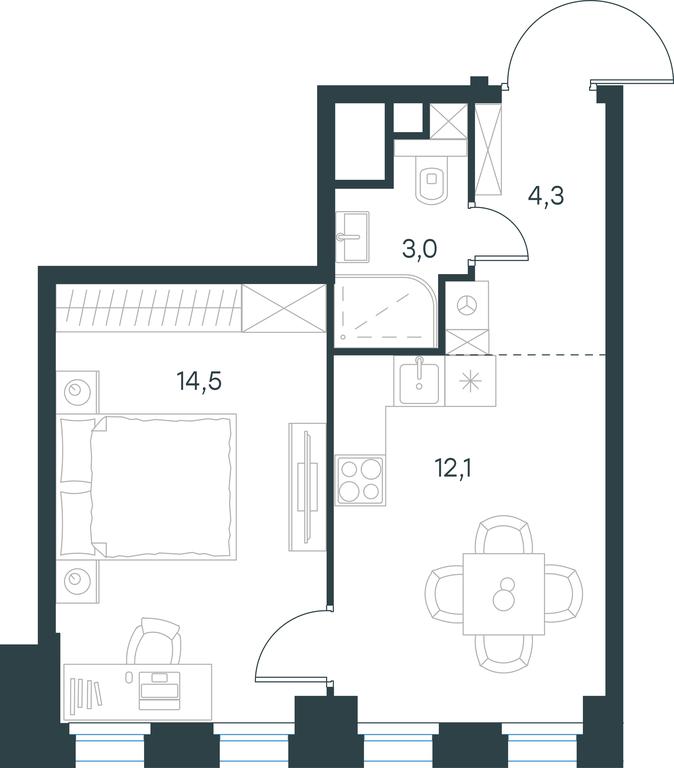 Apartment Sale, 33.9平方米 at Level Seligerskaya 2, Ilmenskiy Drive, 8Ас1, Moscow, Russia #1 Apartment Sale, 33.9平方米 at Level Seligerskaya 2, Ilmenskiy Drive, 8Ас1, Moscow, Russia #1