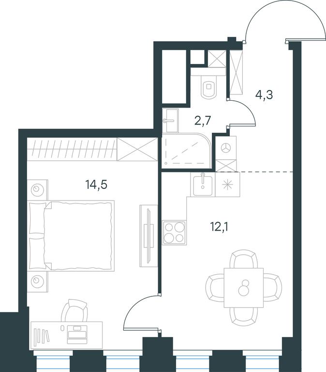 Apartment Sale, 33.6平方米 at Level Seligerskaya 2, Ilmenskiy Drive, 8Ас1, Moscow, Russia #1 Apartment Sale, 33.6平方米 at Level Seligerskaya 2, Ilmenskiy Drive, 8Ас1, Moscow, Russia #1