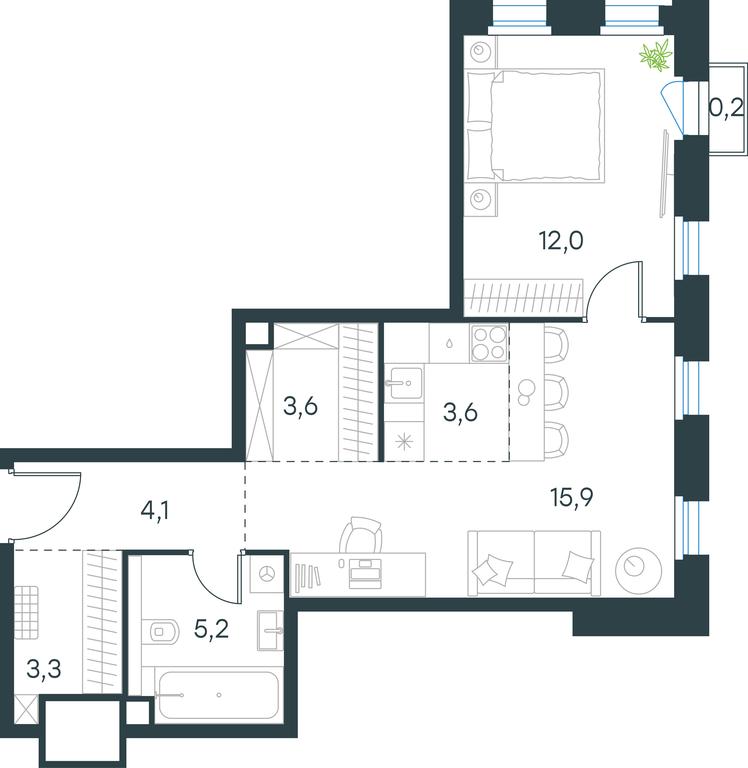 1-BD Apartment Sale, 47.9 sq. m. at Level Seligerskaya 2, Ilmenskiy Drive, 8Ас1, Moscow, Russia #1 1-BD Apartment Sale, 47.9 sq. m. at Level Seligerskaya 2, Ilmenskiy Drive, 8Ас1, Moscow, Russia #1