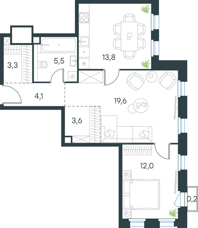 1-BD Apartment Sale, 62.1 sq. m. at Level Seligerskaya 2, Ilmenskiy Drive, 8Ас1, Moscow, Russia #1 1-BD Apartment Sale, 62.1 sq. m. at Level Seligerskaya 2, Ilmenskiy Drive, 8Ас1, Moscow, Russia #1