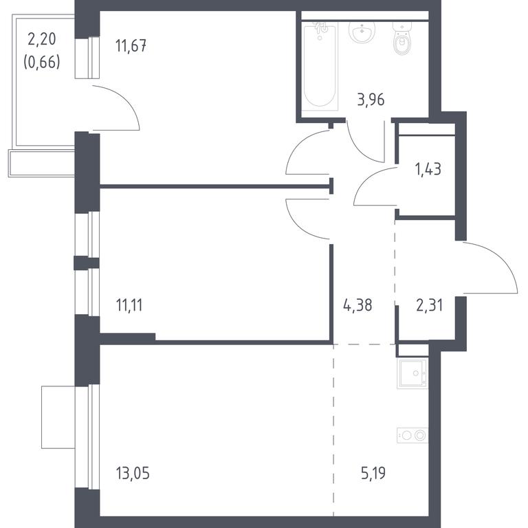 1-BD Apartment Sale, 52.9平方米 at Kvartal Aviatorov, ulitsa Koldunova, Aviatorov Microdistrict, Balashikha, Moscow Region, Russia #1 1-BD Apartment Sale, 52.9平方米 at Kvartal Aviatorov, ulitsa Koldunova, Aviatorov Microdistrict, Balashikha, Moscow Region, Russia #1