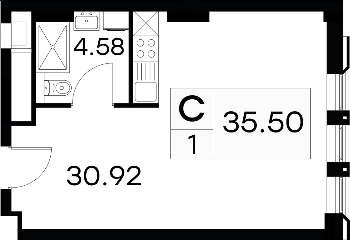 Apartment Sale, 35.8平方米 at Aura Belorusskaya, 1st Yamskogo Polya Street, 28с3, Moscow, Russia #1 Apartment Sale, 35.8平方米 at Aura Belorusskaya, 1st Yamskogo Polya Street, 28с3, Moscow, Russia #1