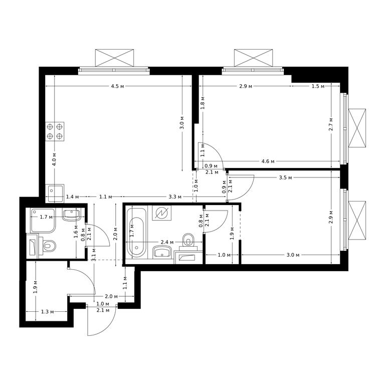 2-BD Apartment Sale, 56.8 sq. m. at Bolshaya Akademicheskaya 85, 3rd Nizhnelikhoborsky Drive, 1с16, Moscow, Russia #1 2-BD Apartment Sale, 56.8 sq. m. at Bolshaya Akademicheskaya 85, 3rd Nizhnelikhoborsky Drive, 1с16, Moscow, Russia #1