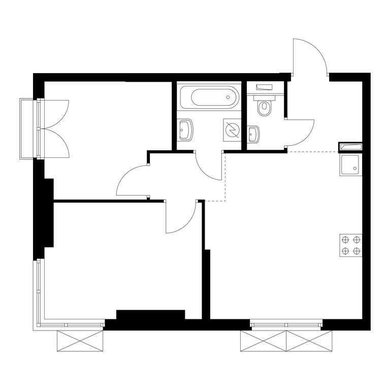 2-BD Apartment Sale, 48.5 sq. m. at Rustaveli 14, Rustaveli Street, 14с20, Moscow, Russia #1 2-BD Apartment Sale, 48.5 sq. m. at Rustaveli 14, Rustaveli Street, 14с20, Moscow, Russia #1