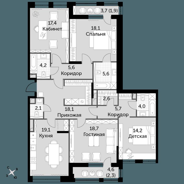 4-BD Apartment Sale, 139.2 sq. m. at Sydney City, Shenogina Street, 2, Moscow, Russia #1 4-BD Apartment Sale, 139.2 sq. m. at Sydney City, Shenogina Street, 2, Moscow, Russia #1