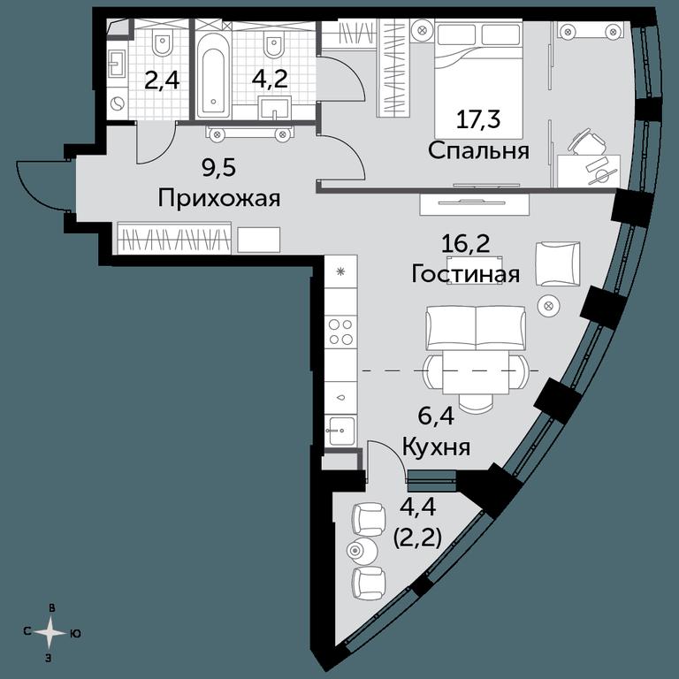 Продажа 1-комн. квартиры, 58,1 м² в ЖК «Сидней Сити (Sydney City)», улица Шеногина, 2, Москва, Россия #1 Продажа 1-комн. квартиры, 58,1 м² в ЖК «Сидней Сити (Sydney City)», улица Шеногина, 2, Москва, Россия #1