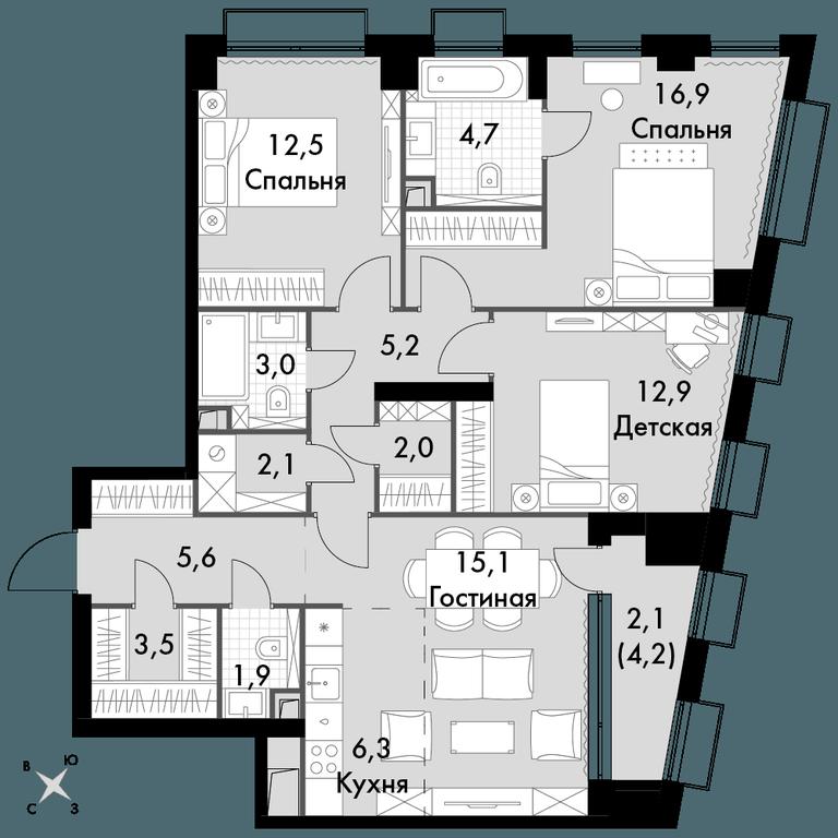 4-BD Apartment Sale, 93.8 sq. m. at Sydney City, Shenogina Street, 2, Moscow, Russia #1 4-BD Apartment Sale, 93.8 sq. m. at Sydney City, Shenogina Street, 2, Moscow, Russia #1