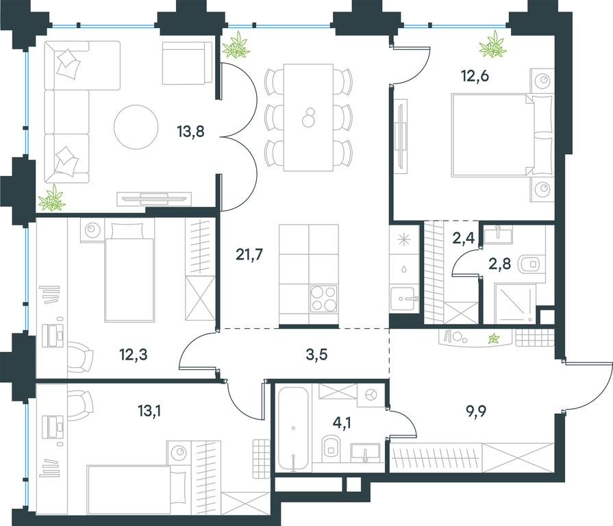 3-BD Apartment Sale, 96.2平方米 at Level Baumanskaya, Bolshaya Pochtovaya Street, 18, Moscow, Russia #1 3-BD Apartment Sale, 96.2平方米 at Level Baumanskaya, Bolshaya Pochtovaya Street, 18, Moscow, Russia #1