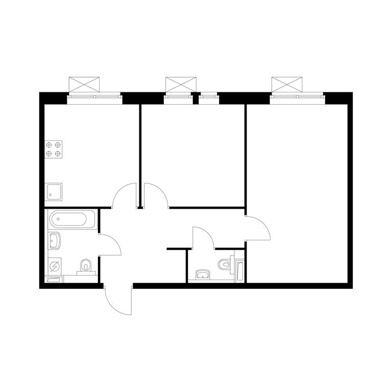 2-BD Apartment Sale, 59.5 sq. m. at Belaya Dacha Park, mikrorayon Parkovy, 1, Kotelniki, Moscow Region, Russia #1