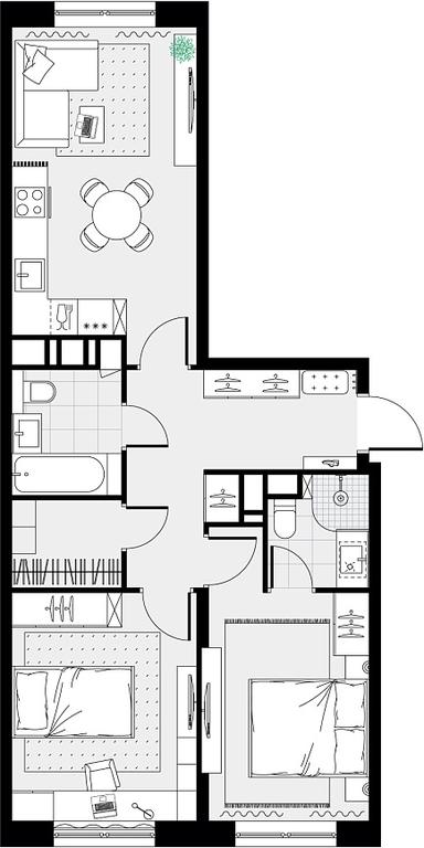 2-BD Apartment Sale, 59平方米 at Tsvetochnye Poliany, kvartal № 23, Filimonkovskoye Municipal Formation, Moscow, Russia #2 2-BD Apartment Sale, 59平方米 at Tsvetochnye Poliany, kvartal № 23, Filimonkovskoye Municipal Formation, Moscow, Russia #2